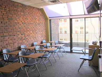 Klassenraum mit Ausblick, Englisch Sprachschule Boston