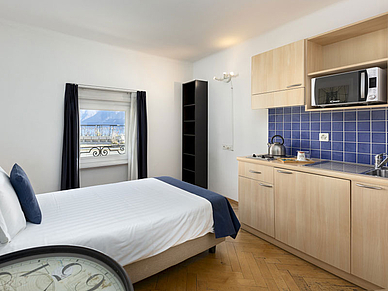 Komfortables Einzel-Studio während einer Italienisch-Sprachreise in Lugano