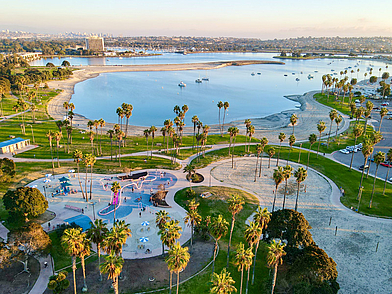 Luftansicht von Marina Park, San Diego - Ruheoase nach dem Englisch Sprachkurs