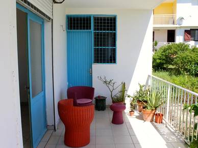 Terrasse der Französisch Sprachschule in Guadeloupe