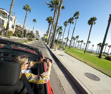 Santa Monica im Cabrio erkunden, Englisch Sprachreisen für Erwachsene