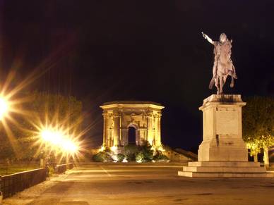 Montpellier bei Nacht, Französisch Sprachreisen für Erwachsene