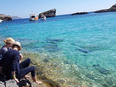 Glasklares Wasser, Schüler Sprachreisen Malta